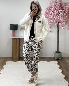 Gilet patch love ecru