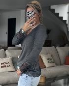 Sous pull dentelle gris
