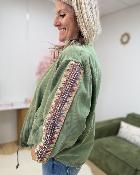 Veste kaki brodée