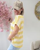 Pull en maille avec collier jaune