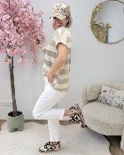 Pull en maille avec collier beige