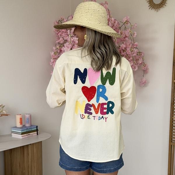 Chemise now never jaune