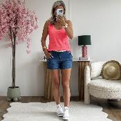 Debardeur lin rose corail