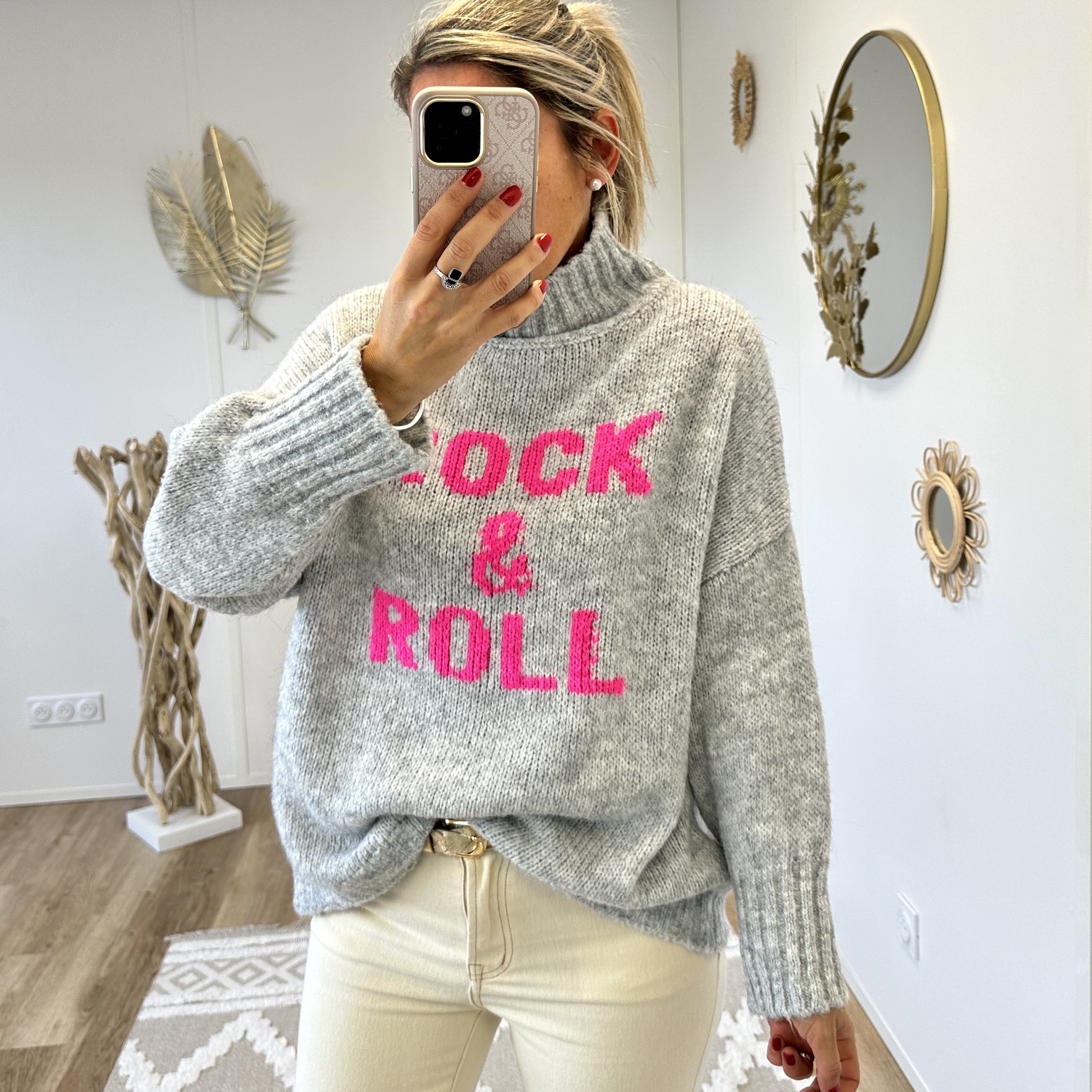 Pull Rock gris clair