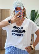 Tee shirt amour soleil bleu