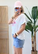 Tee shirt amour soleil rose