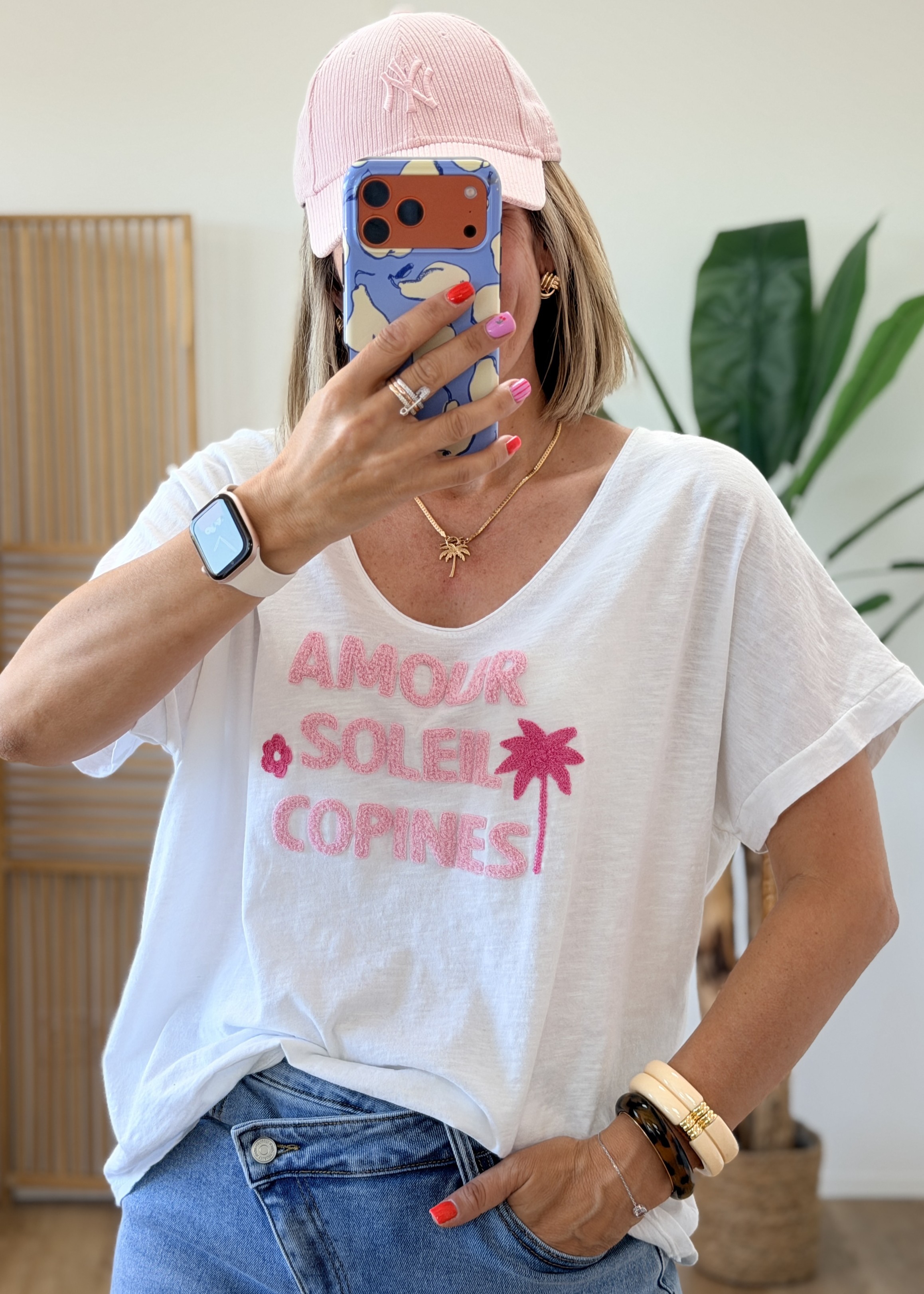 Tee shirt amour soleil rose