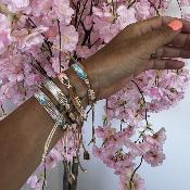 Bracelet B6 or rose ciel vert
