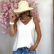 Top Flore beige