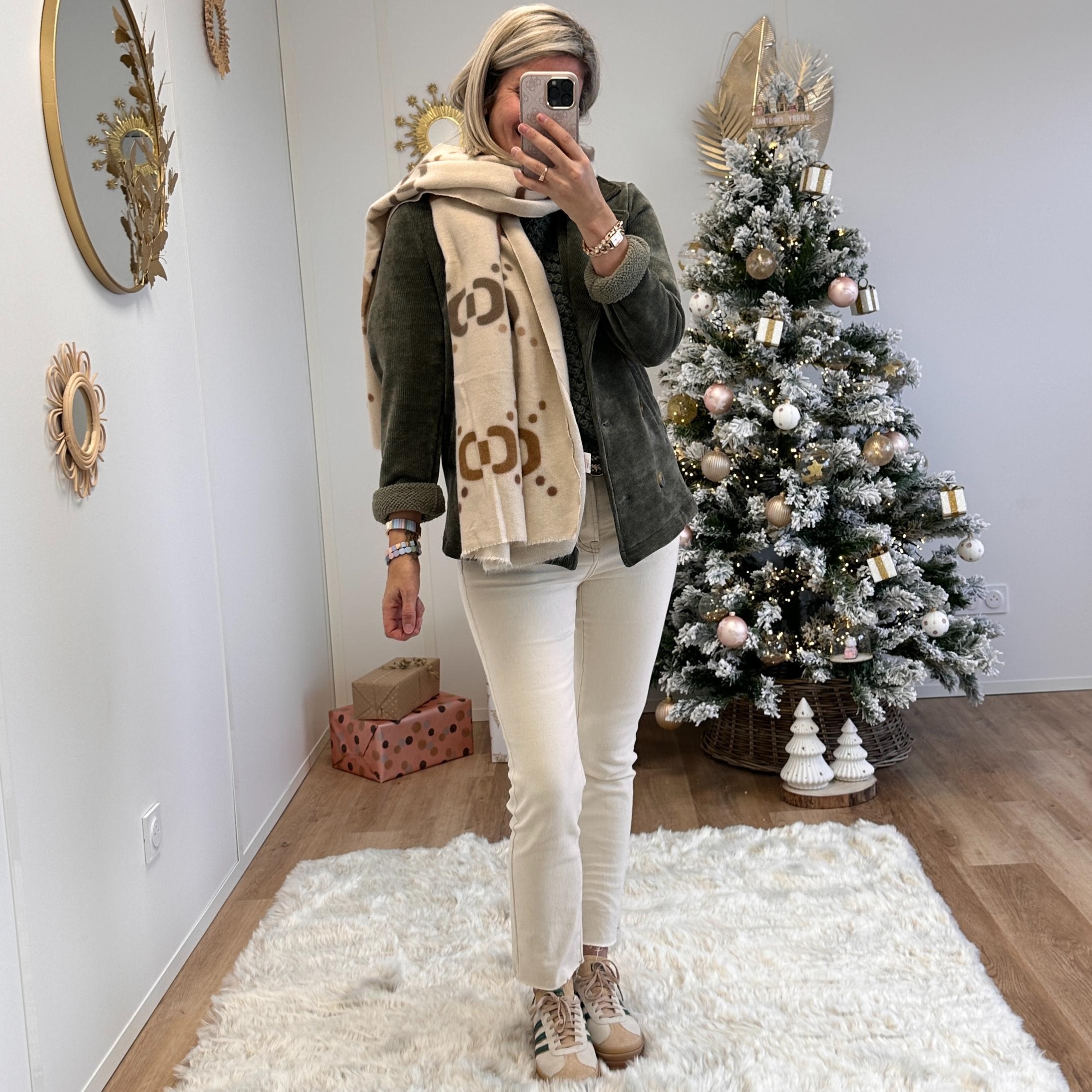Echarpe logo beige