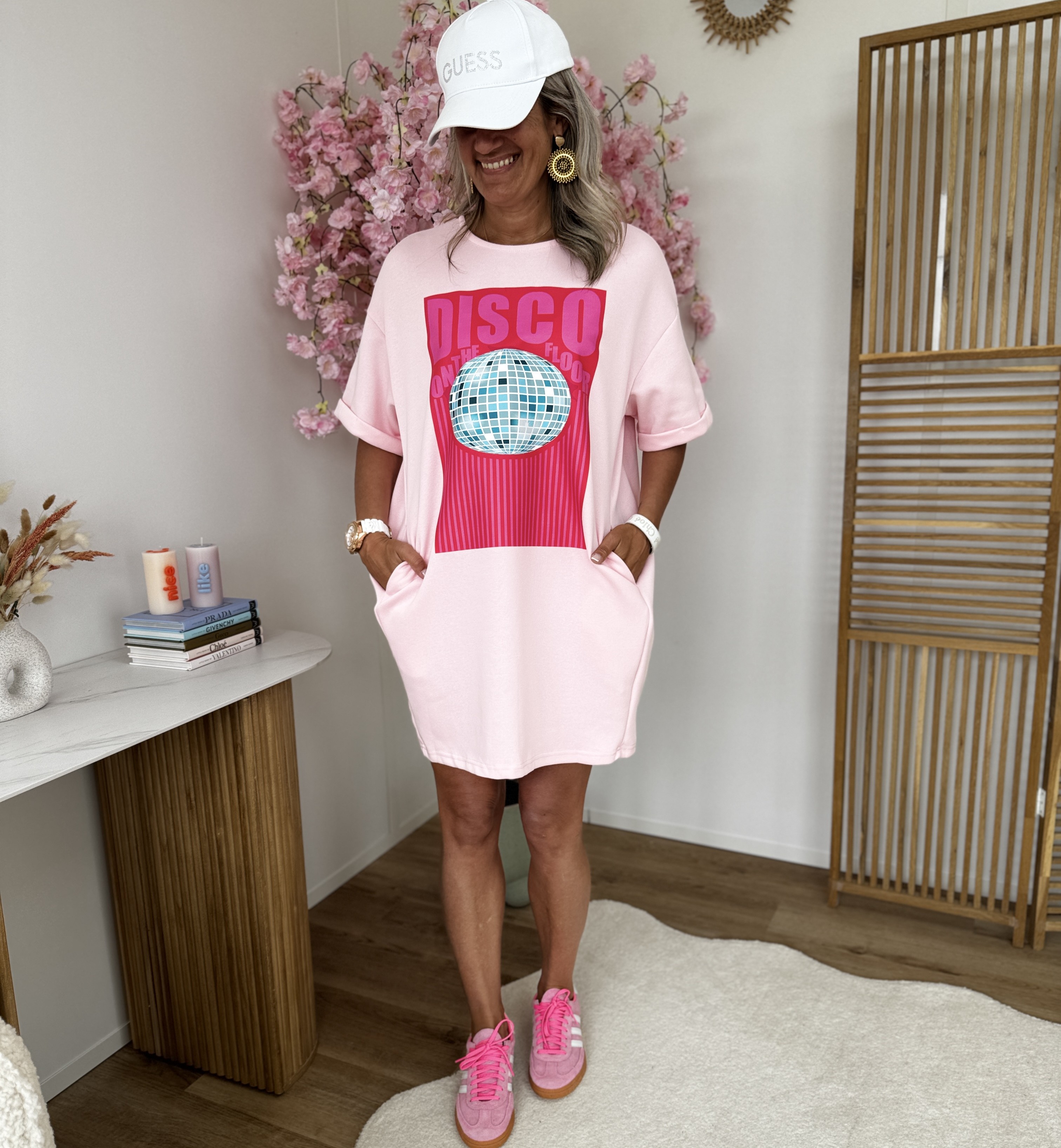 Robe sweat disco rose