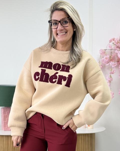 Sweat mon cheri beige