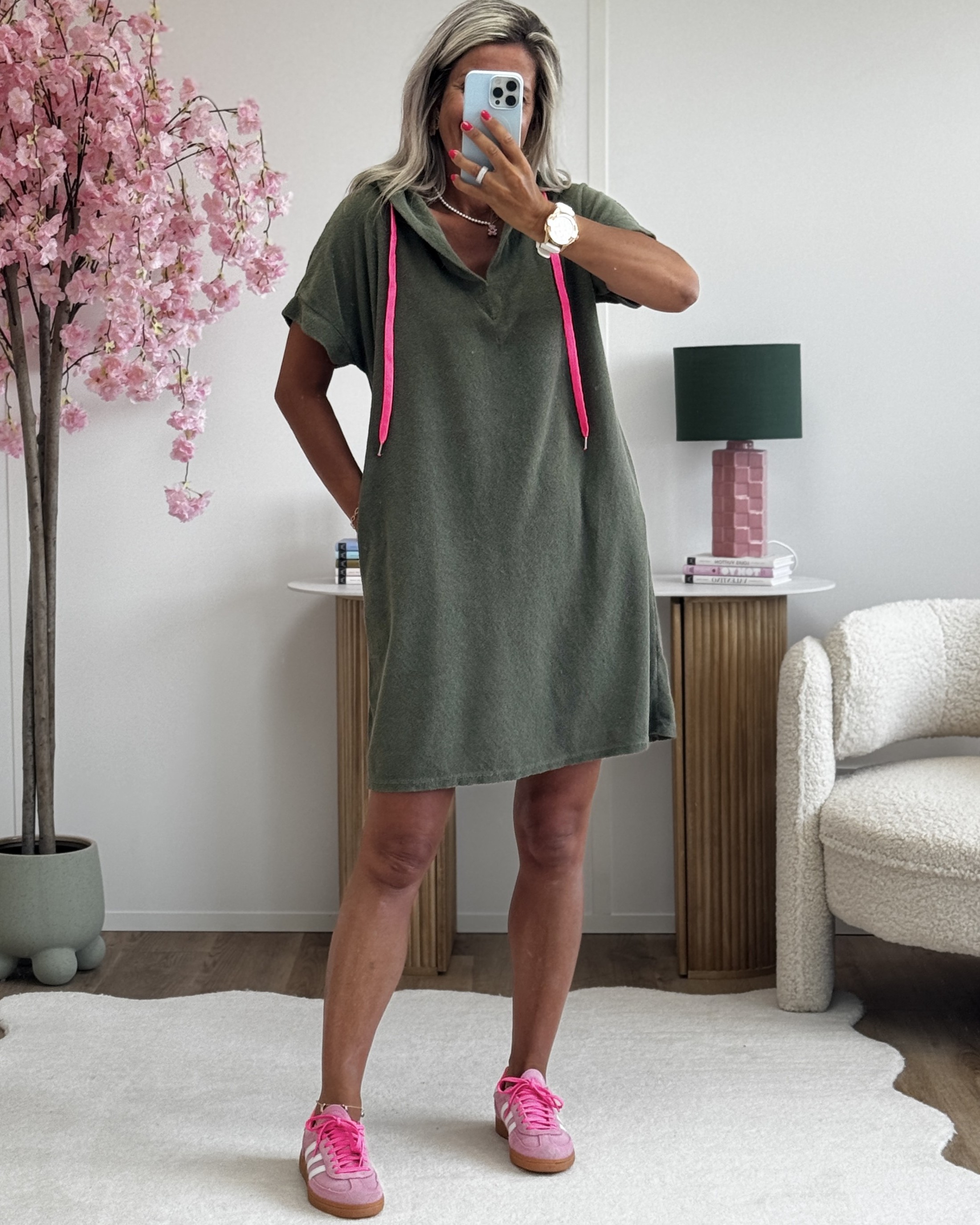 Robe éponge kaki 