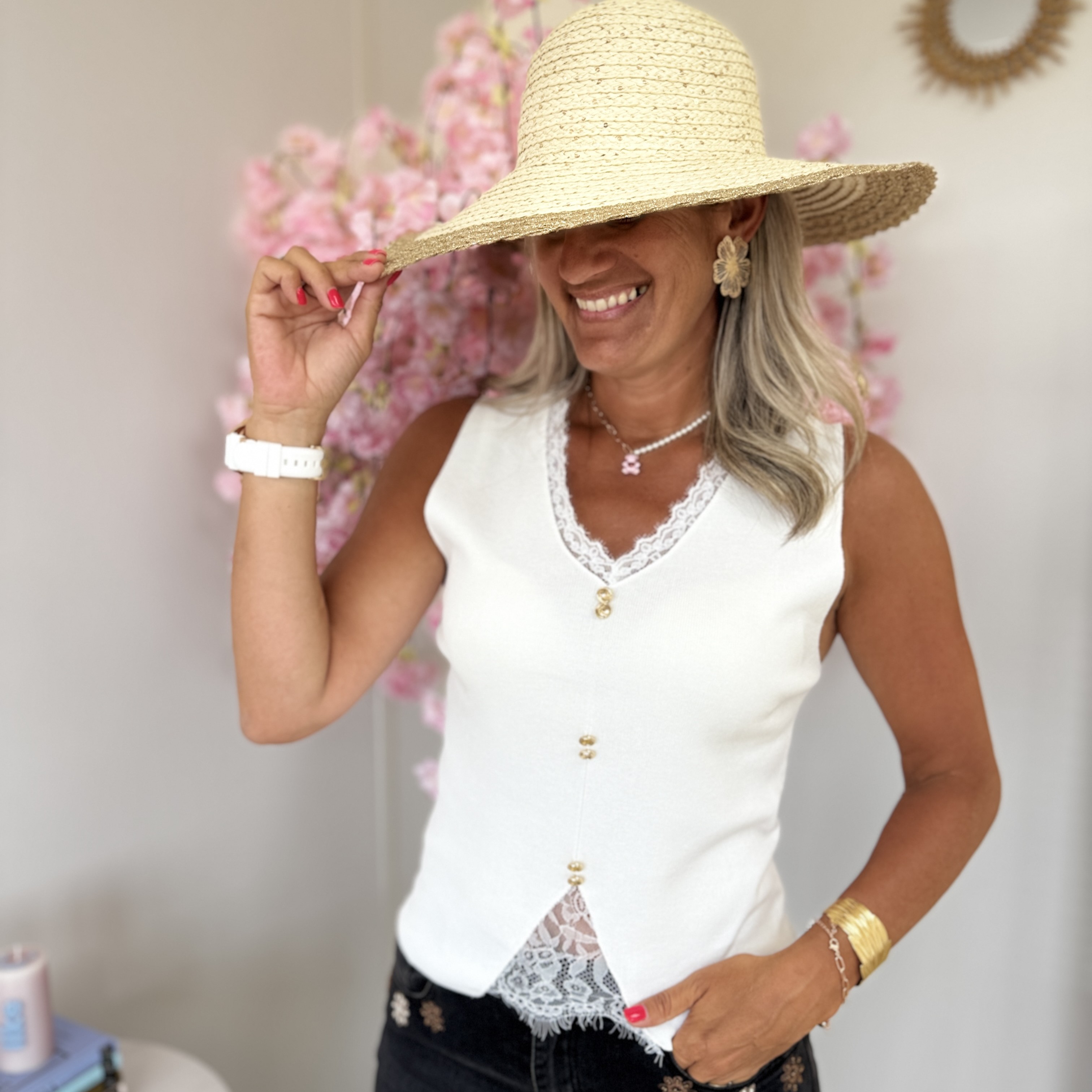 Top Alina blanc
