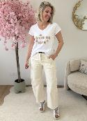 Tee shirt la vie en rose beige