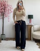 Pantalon Paula noir camel