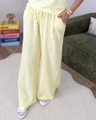 Pantalon gaze de coton jaune