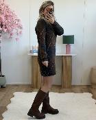 Robe pull Esther grise marron