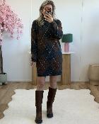 Robe pull Esther grise marron