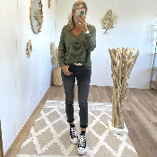 Pull Aurelie kaki