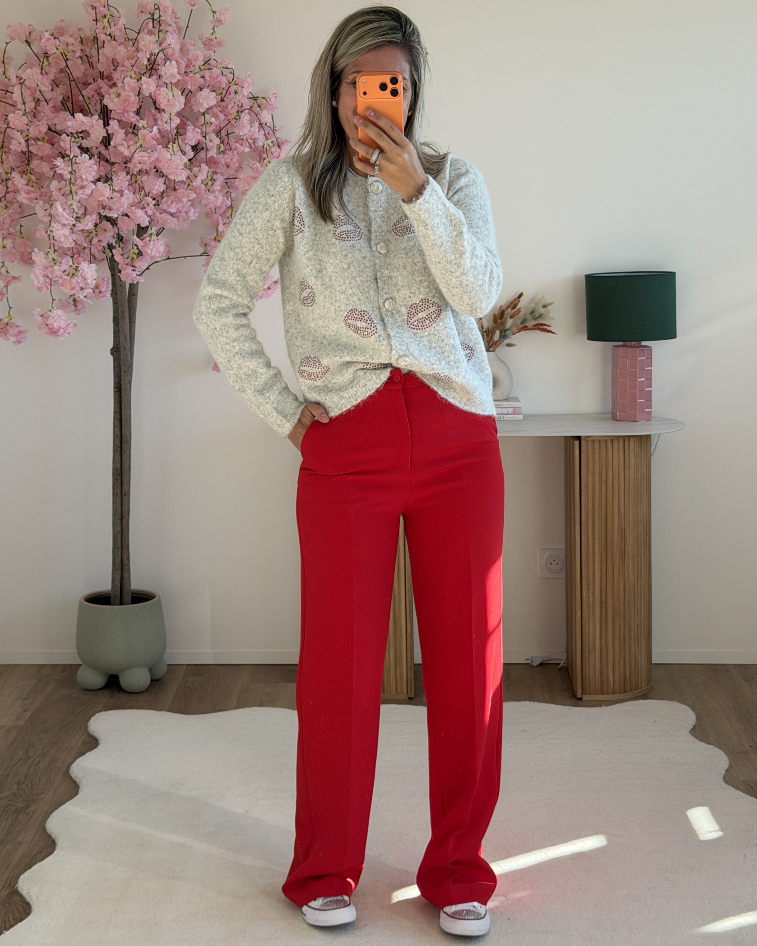 Pantalon à pince rouge