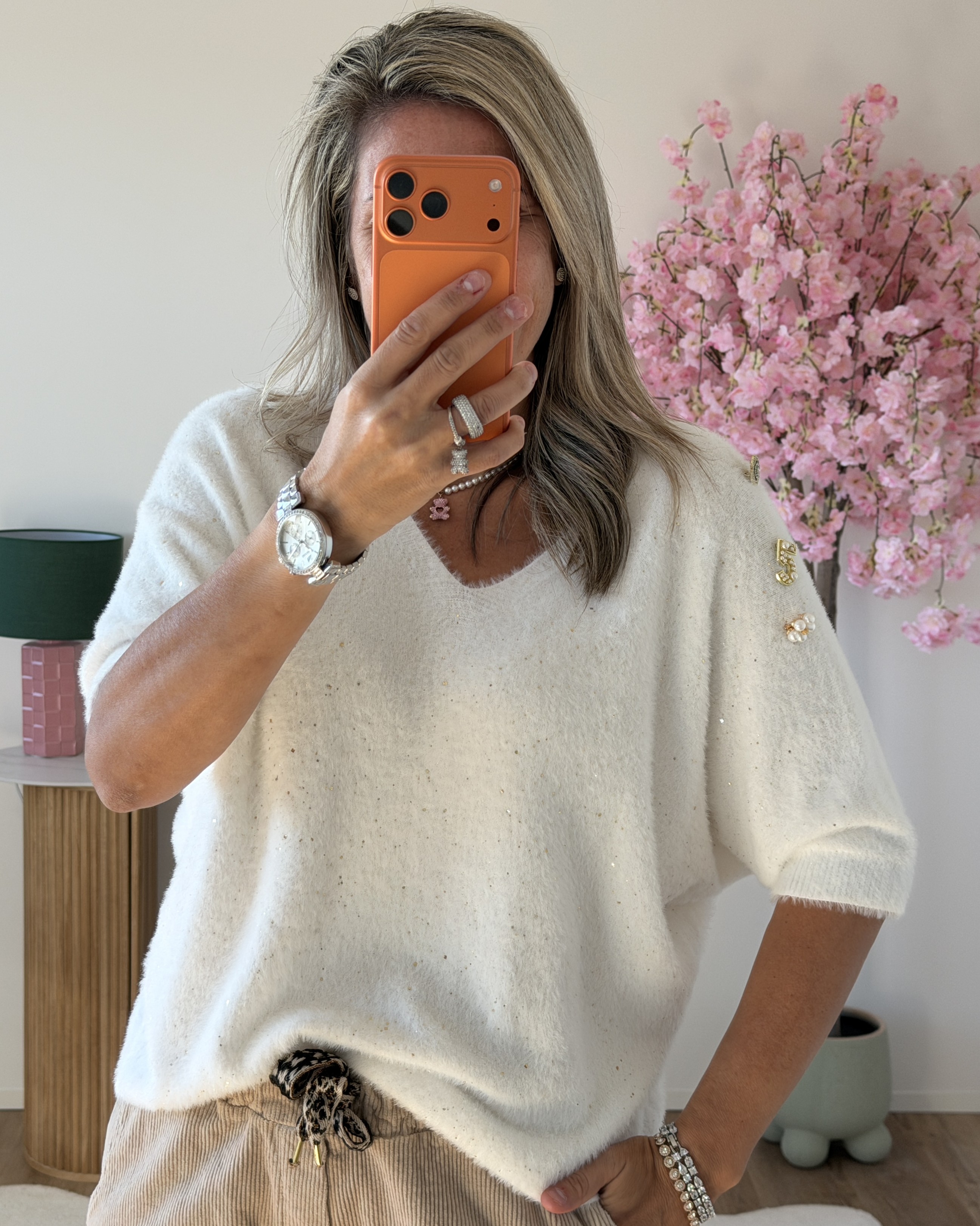 Pull Bijoux blanc