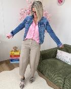 Pantalon Barrel taupe