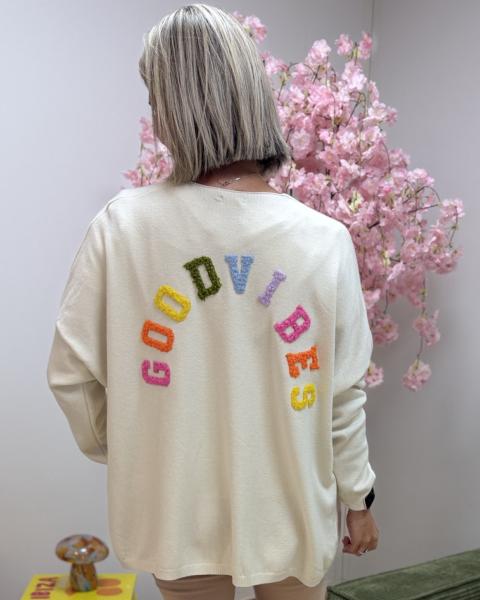Gilet good vibes beige