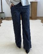 Pantalon à carreaux marine