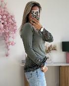 Sous pull dentelle kaki