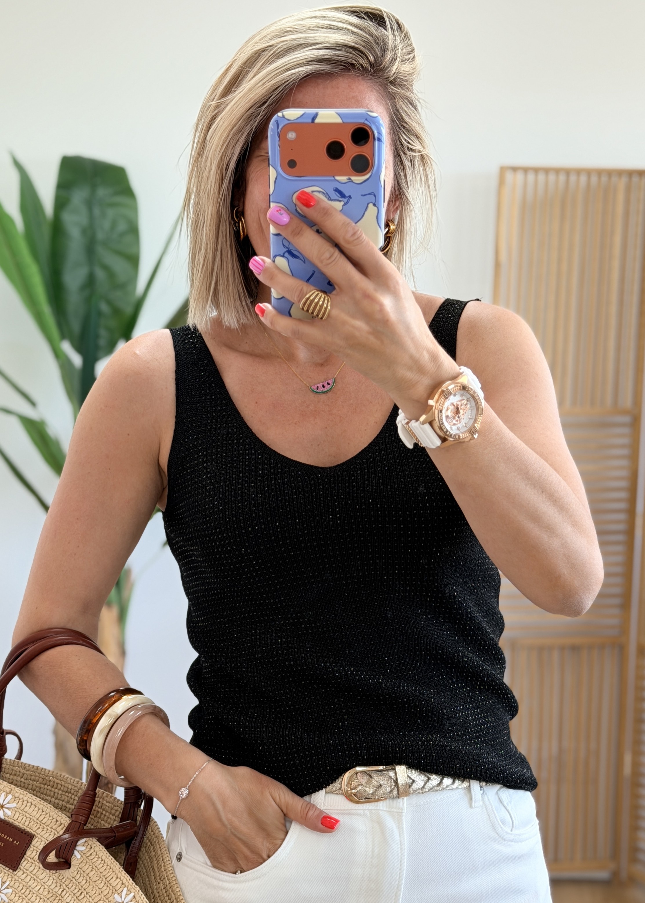 Top strass noir