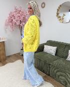 Gilet grosse maille jaune