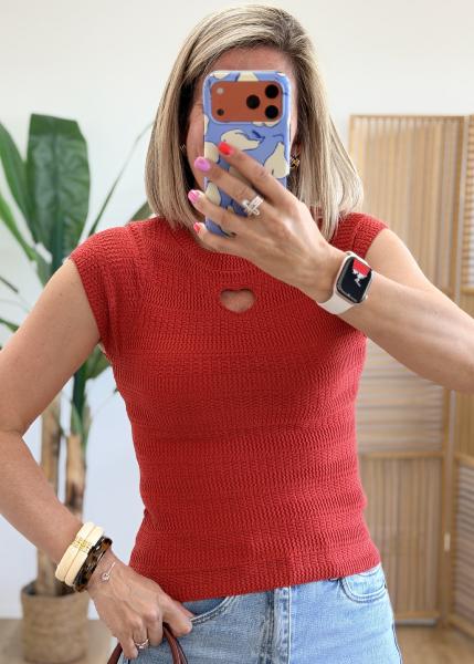 Pull coeur rouge (du 34 au 38)