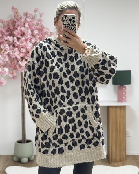 Pull Adele noir beige