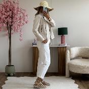 Perfecto suédine beige (taille grand)