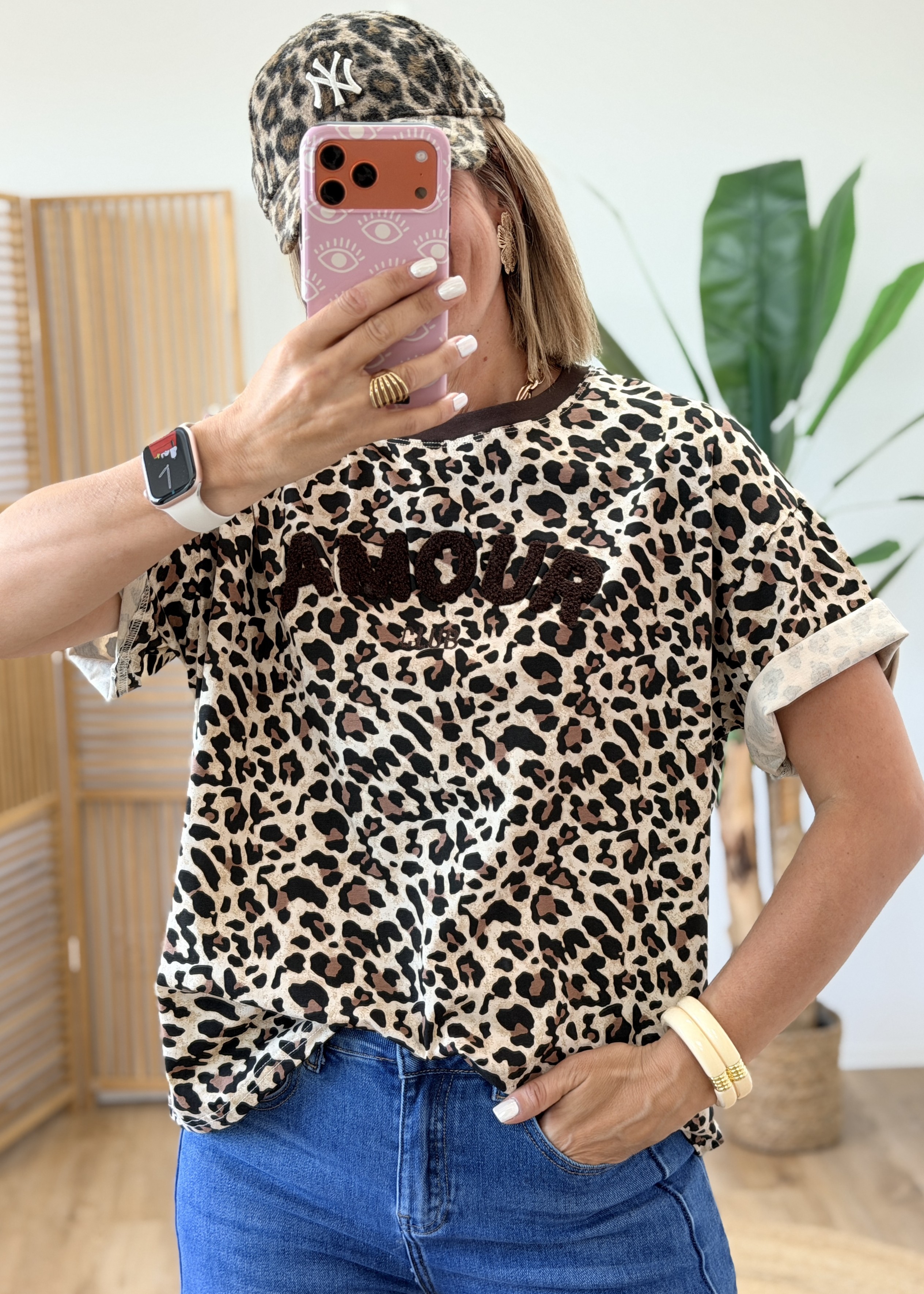 Tee shirt amour leopard