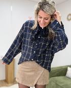 Jupe short suedine beige