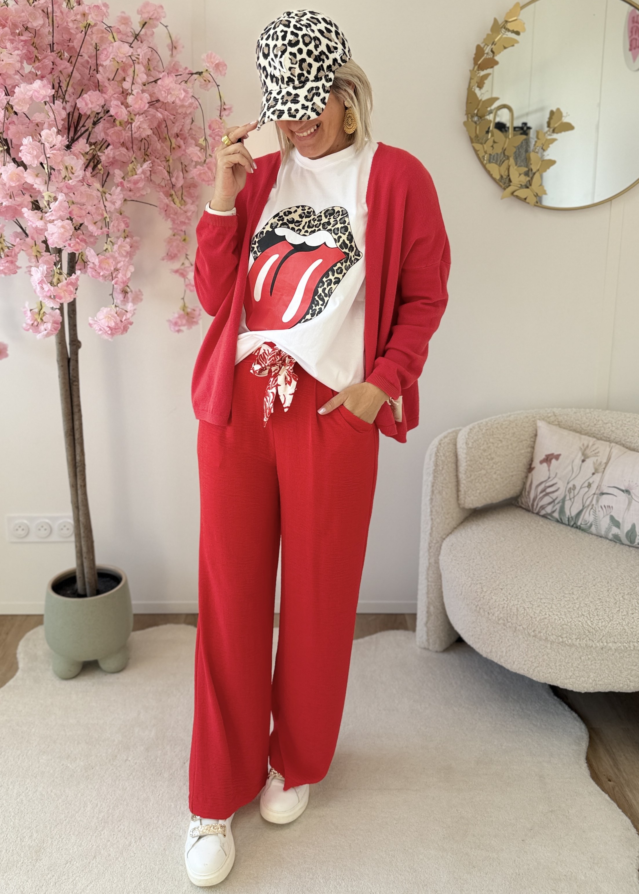 Pantalon Paula rouge