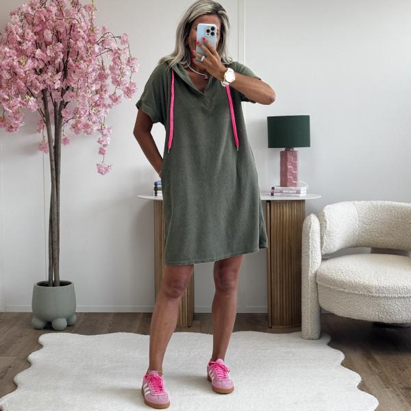 Robe éponge kaki 