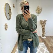Sous pull dentelle kaki