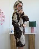 Robe pull Esther beige choco