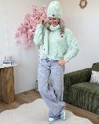 Set pull écharpe bonnet vert