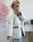 Manteau reversible blanc camel