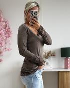 Sous pull dentelle chocolat