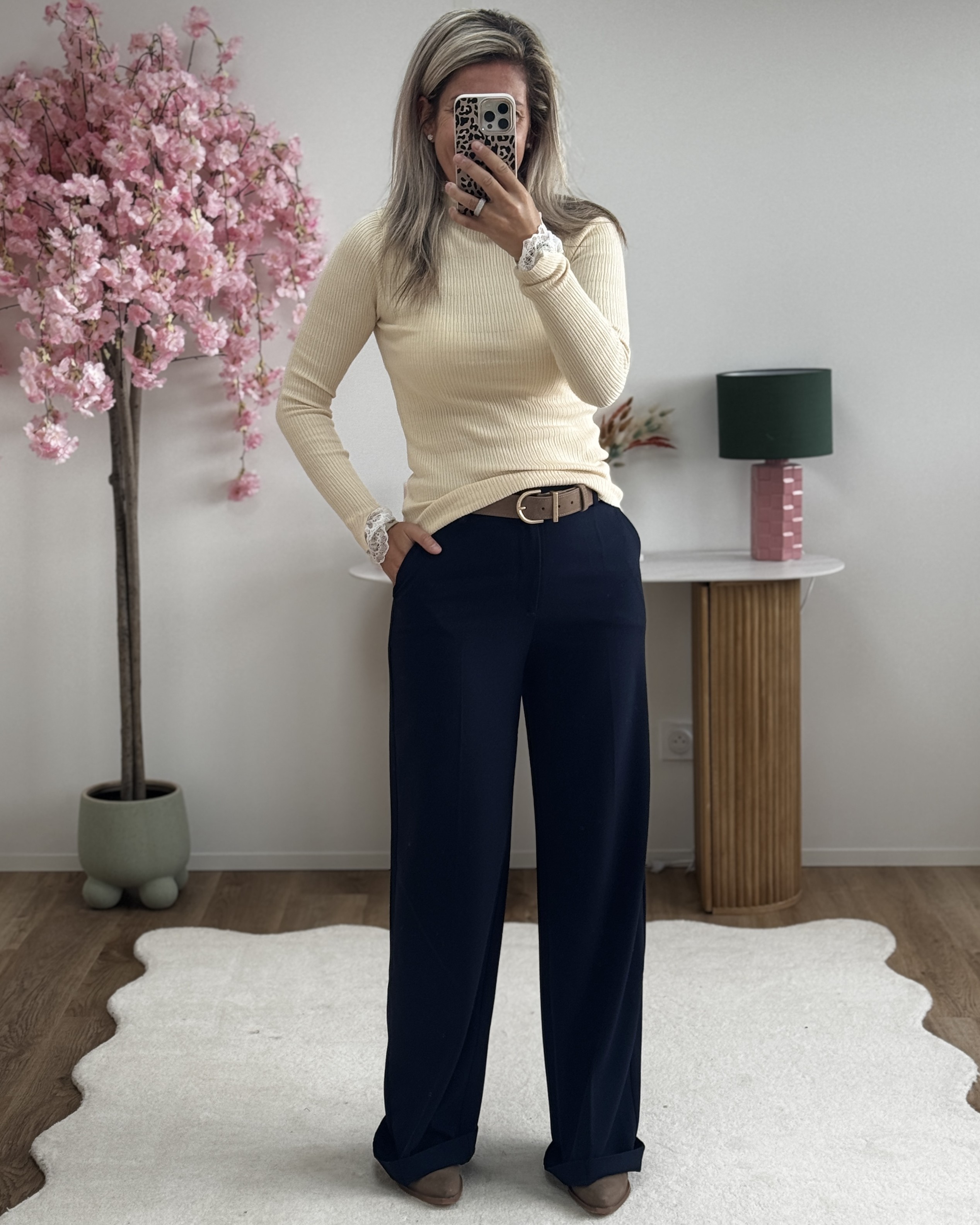 Pantalon à pince marine