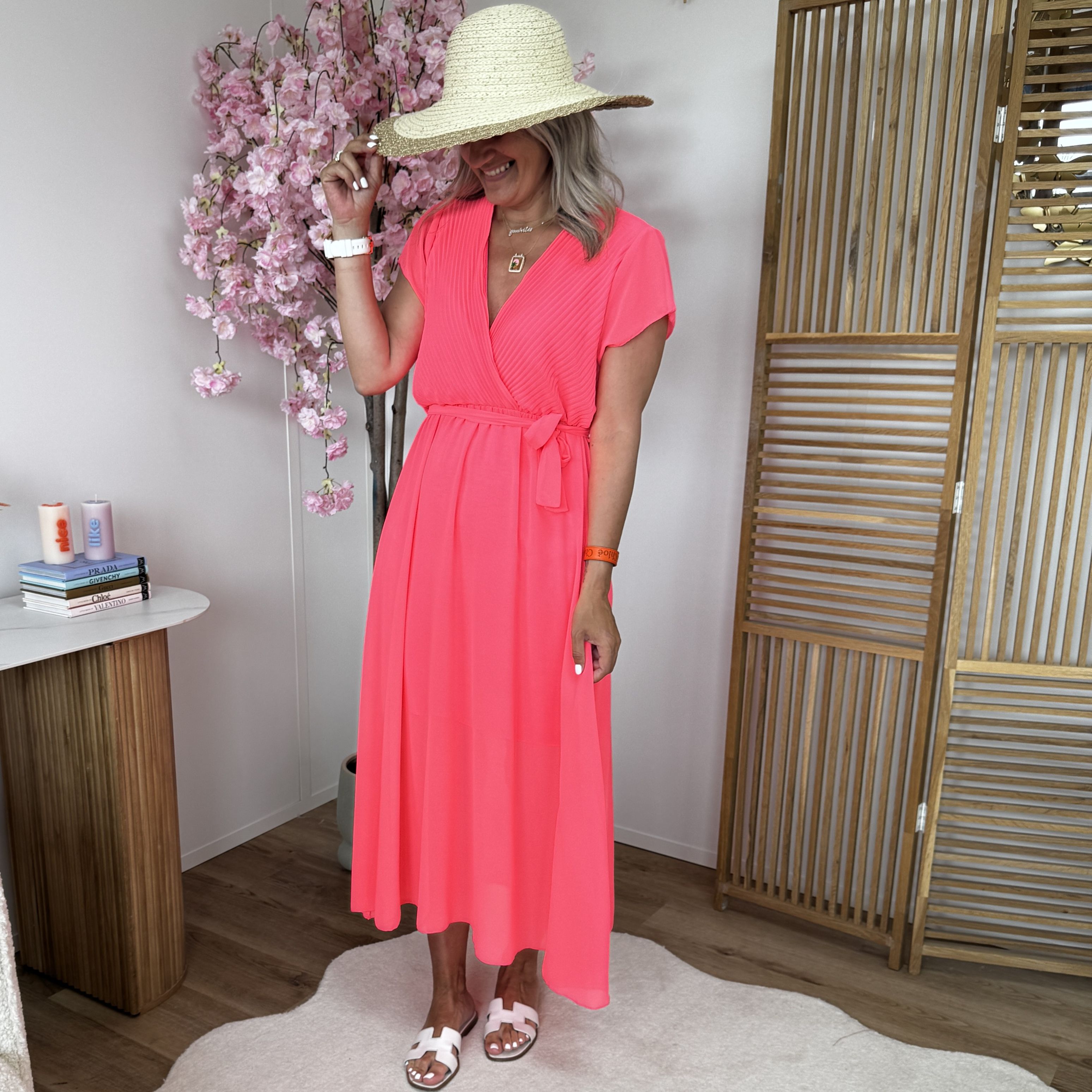Robe Michele rose fluo