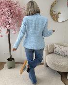 Blazer en tweed ciel
