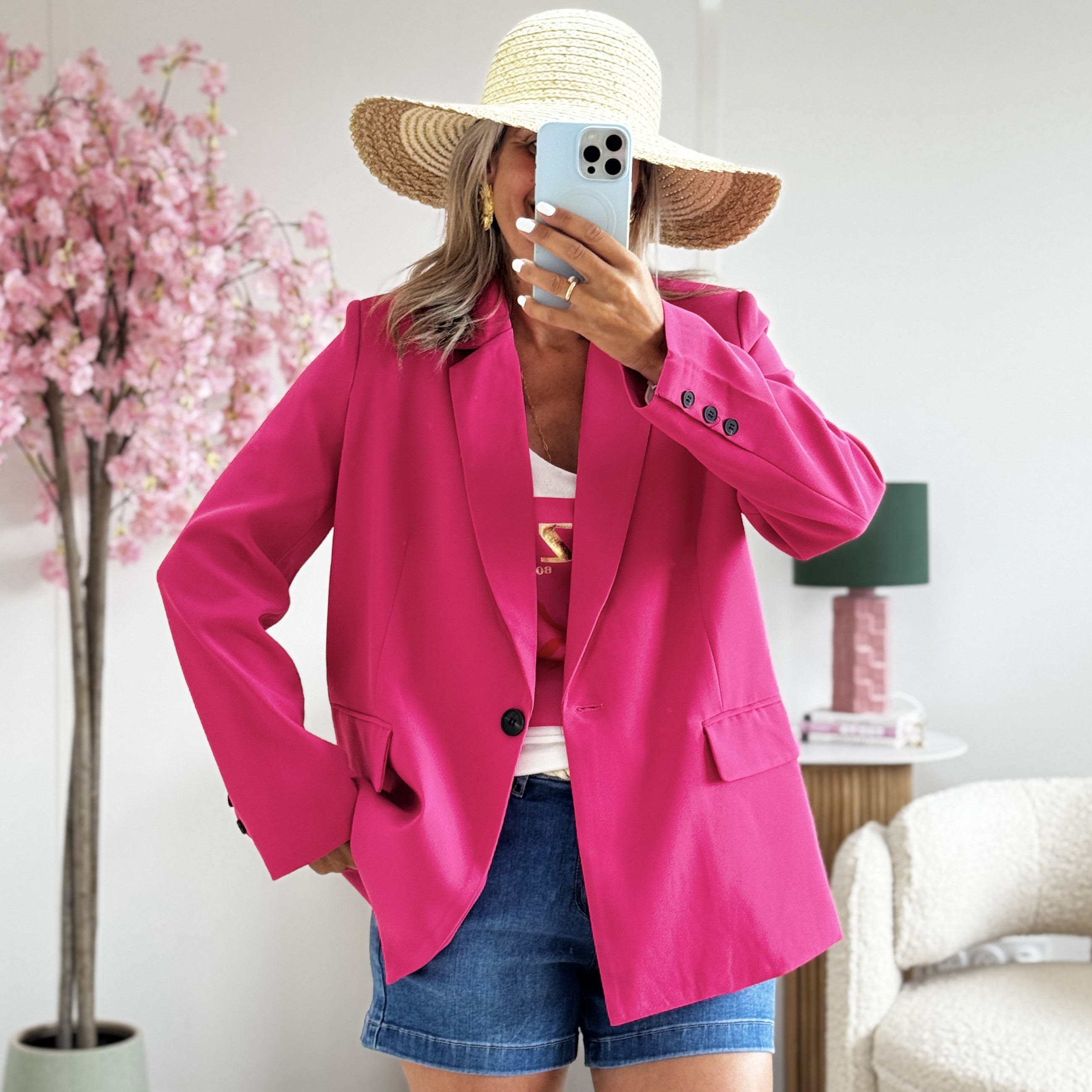 Blazer oversize fushia (taille grand)