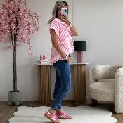 Chemise Audrey rose fluo