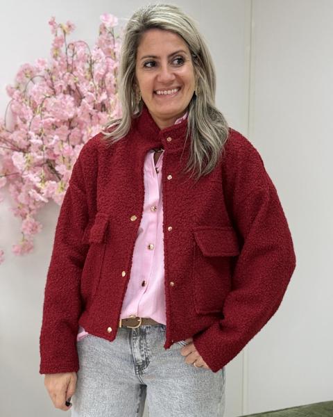 Bombers bouclettes bordeaux